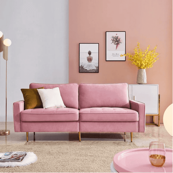 Block Down Straight Line Sofa Set - Oak Inside