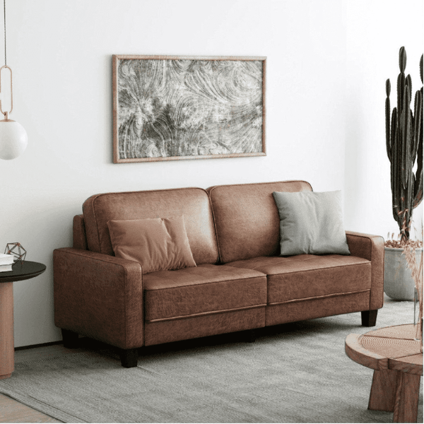 Camilla Sofa Set in Textured Style - Oak Inside