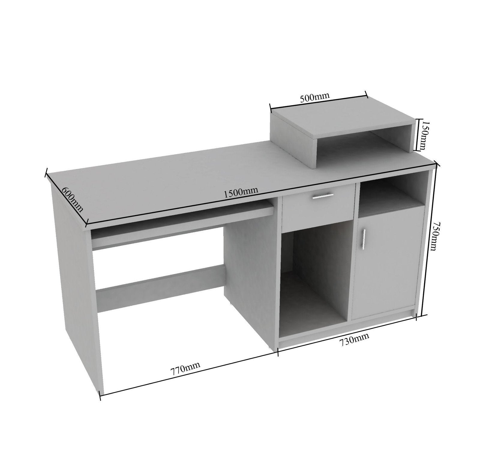 Volvur Study Table in White Color - Oak Inside