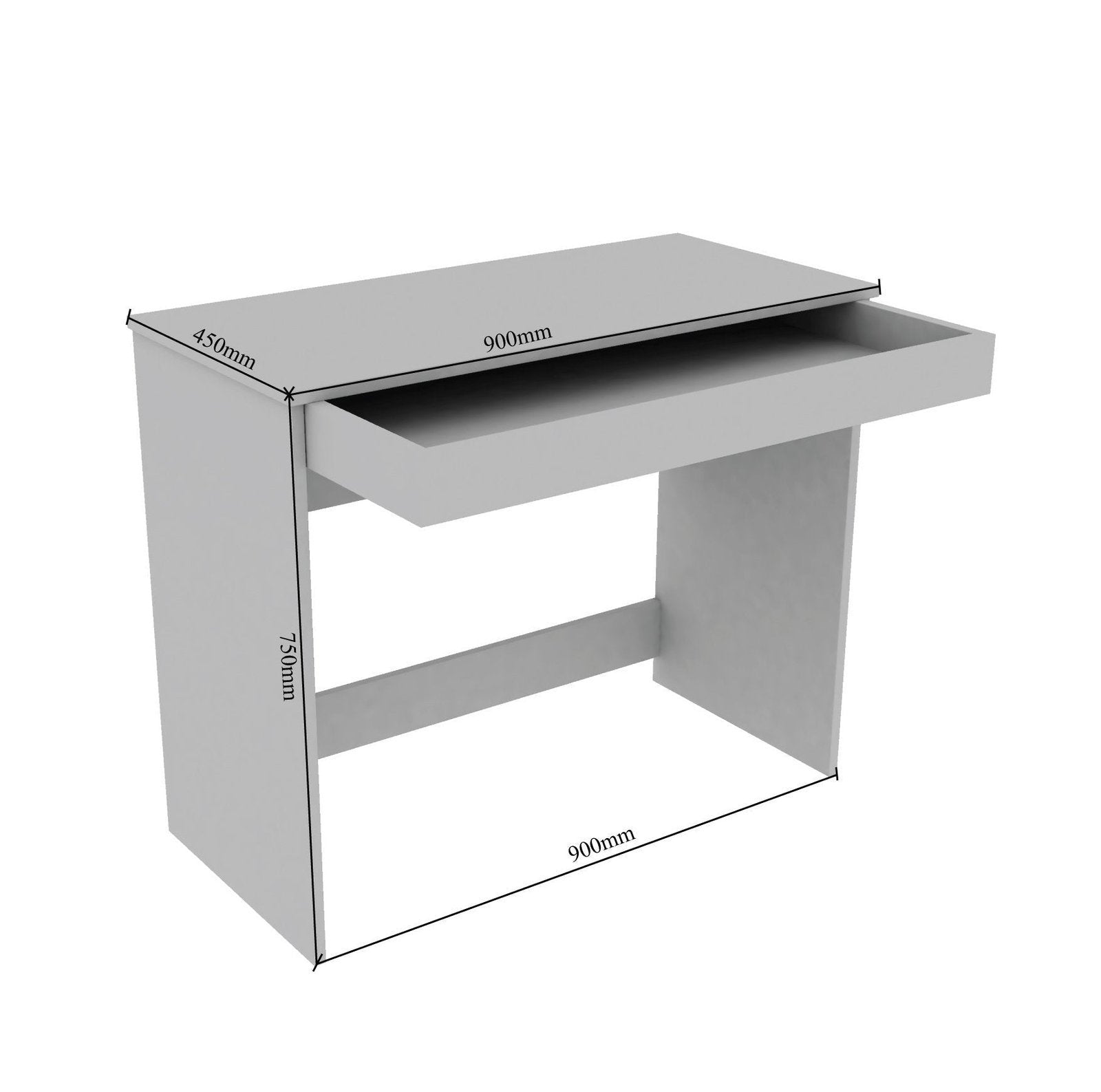 Starbuzz Study Table in White Color - Oak Inside