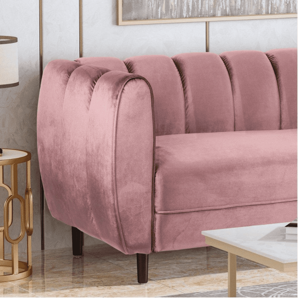 Bobran Modern Suede Sofa Sets - Oak Inside