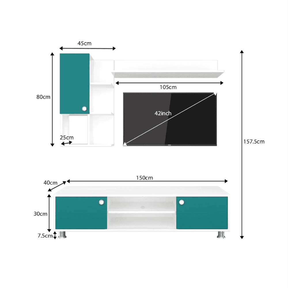 Roxy TV Panel- Upto 42 inches TV - Oak Inside