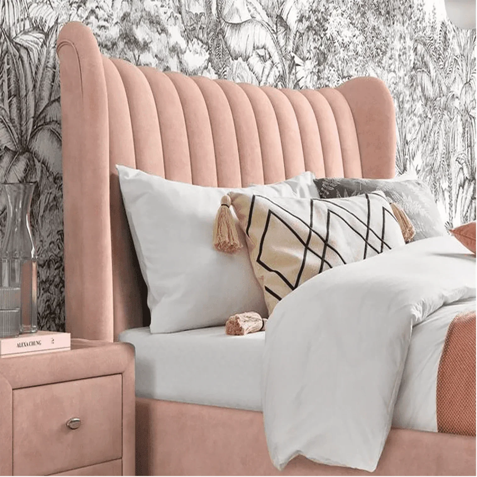 Knox Luxury Upholstered Bed Without Storage in Suede
