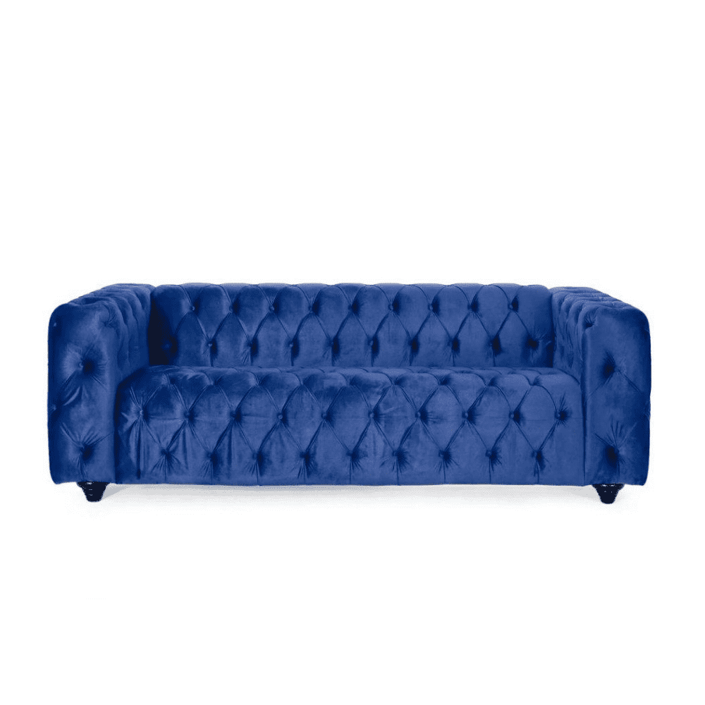 Sagawood Faux Leather or Velvet Tufted Sofa Set - Oak Inside