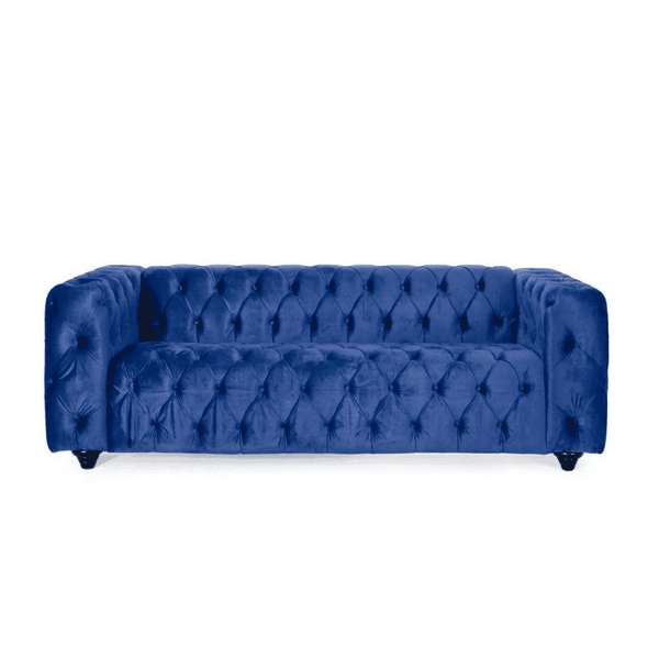 Sagawood Faux Leather or Velvet Tufted Sofa Set - Oak Inside