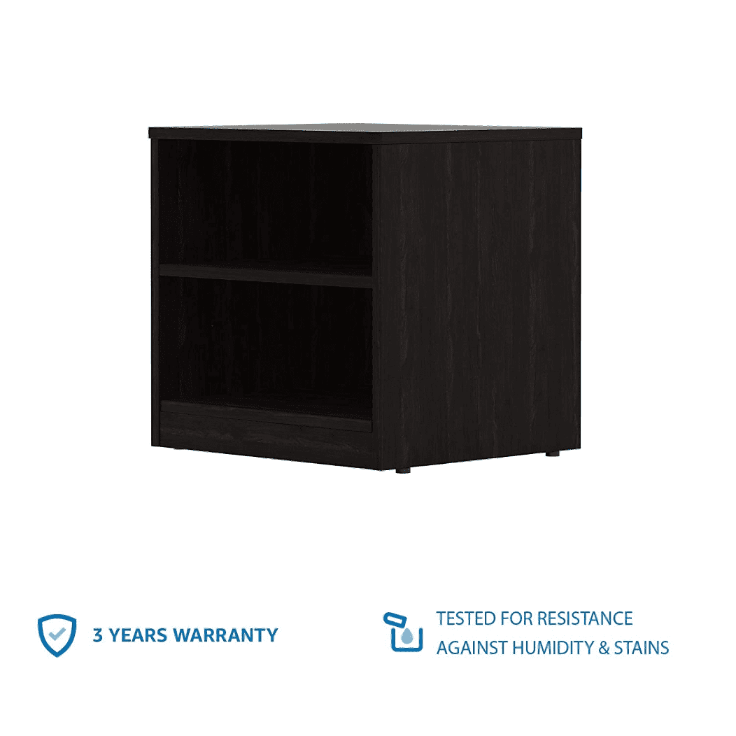 Solimo Engineered Wood Wenge Finish Bedside Table - Oak Inside