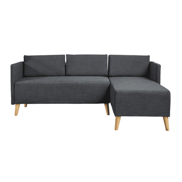 Augustus Mid-century Modern Fabric Chaise Sectional - Oak Inside