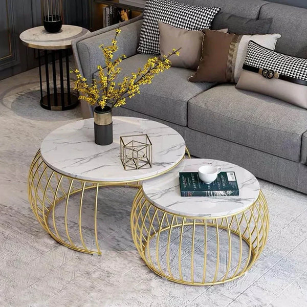 Ketty Golden Nesting Table Set of Two - Center Table