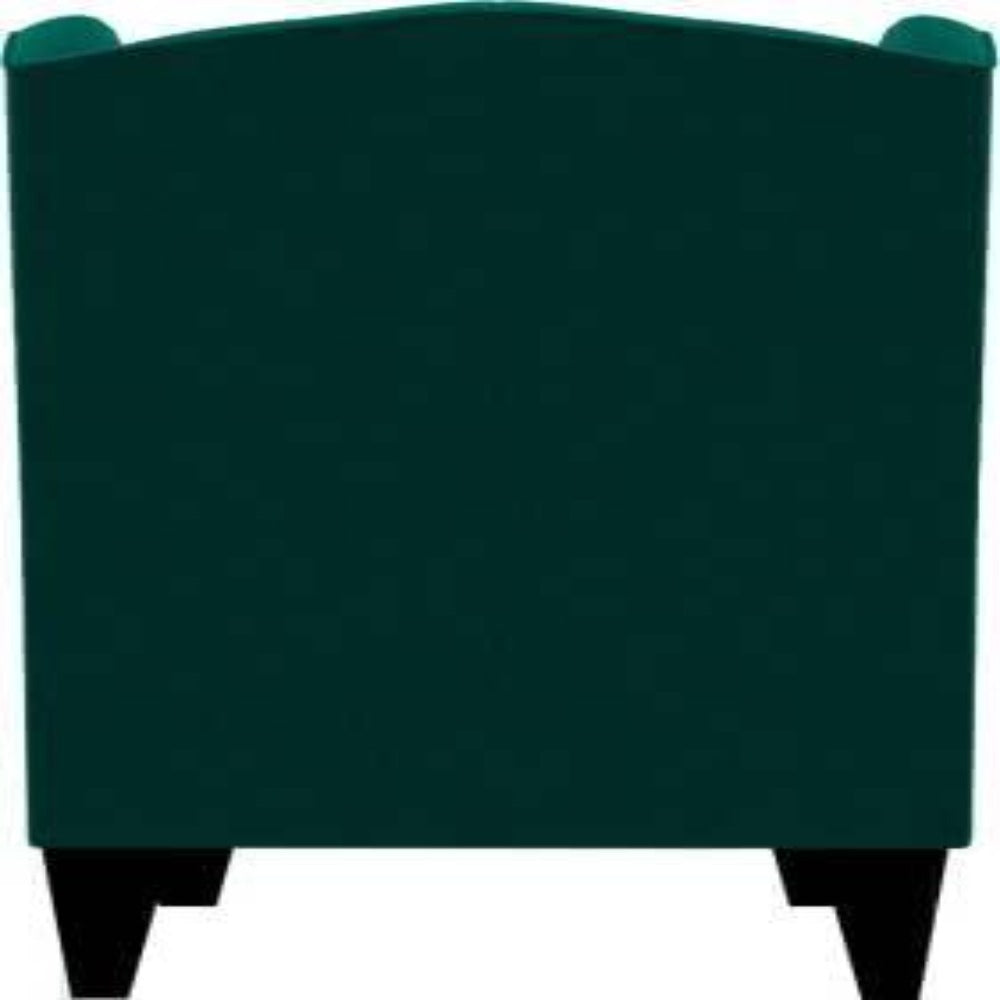 Cayo Chesterfield Wing Chair in Green Color - Oak Inside