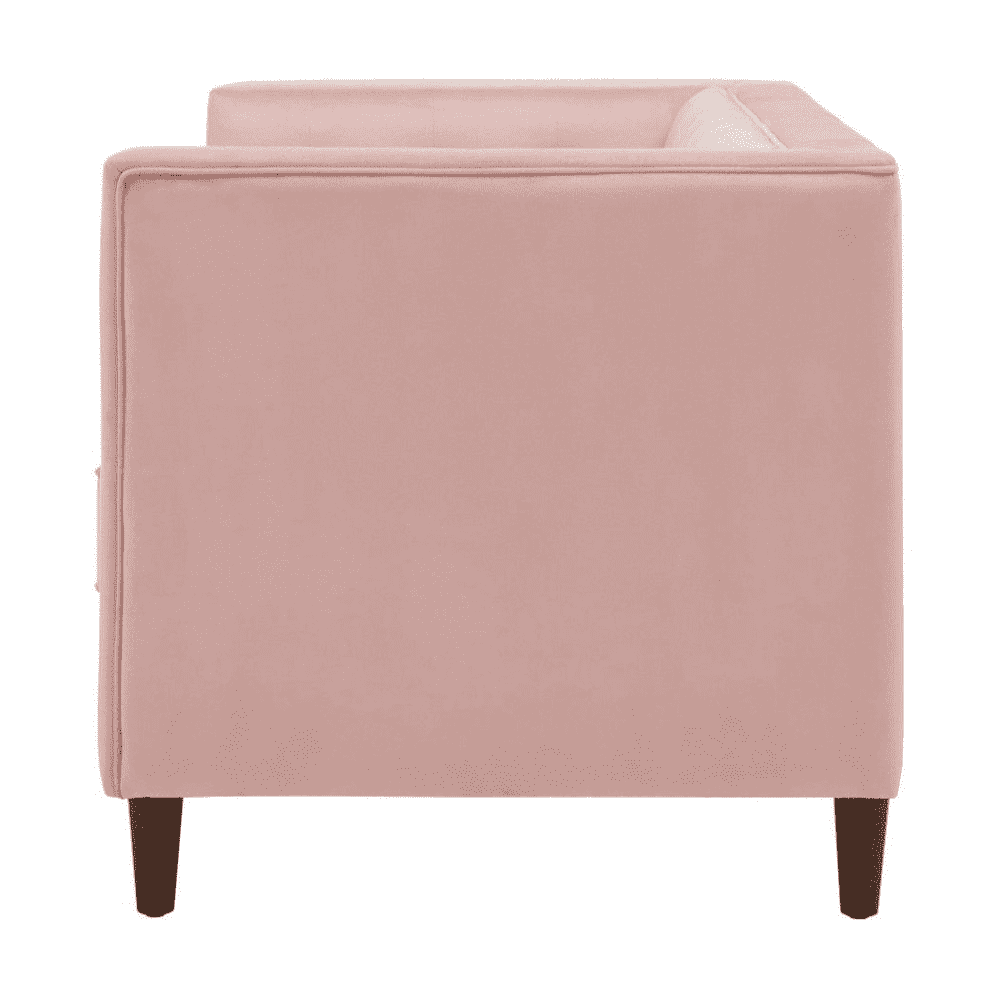 Brew Pink Suede Sofa or Loveseat with Pillows - Oak Inside