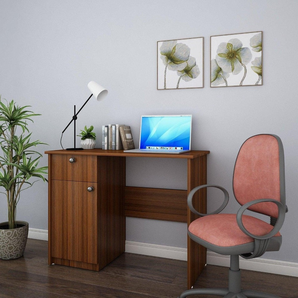 Clove Study Table in Walnut Colour - Oak Inside