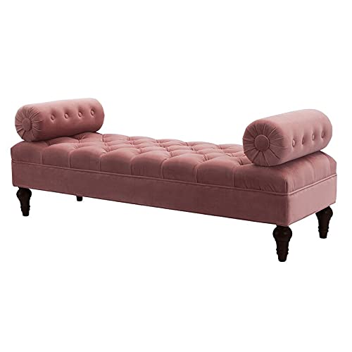 Tiffo Suede Lounger in Blush Pink Color - Oak Inside