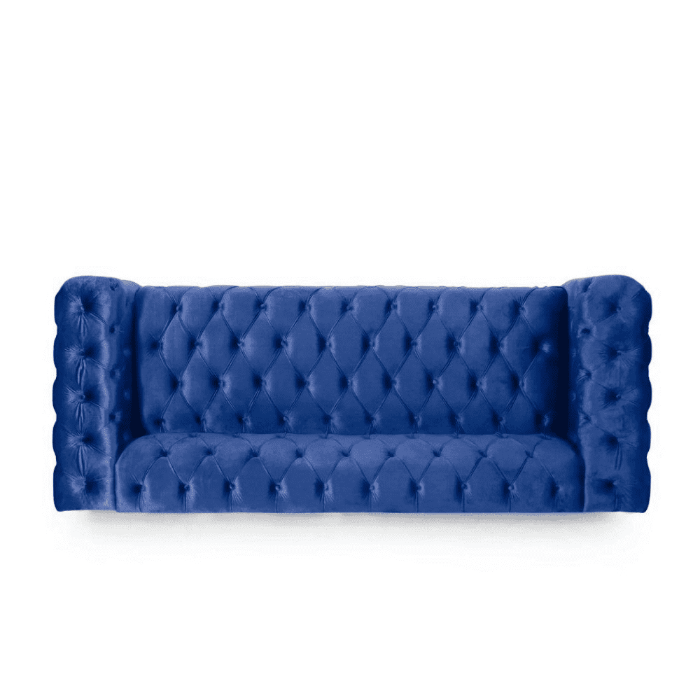 Sagawood Faux Leather or Velvet Tufted Sofa Set - Oak Inside