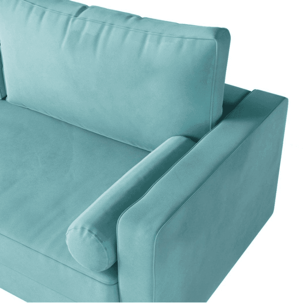 Craftmen Modern Sofa Set in Suede Fabric - Oak Inside