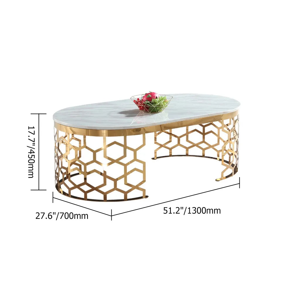 Denver Luxury Coffee Table in Rose Finish