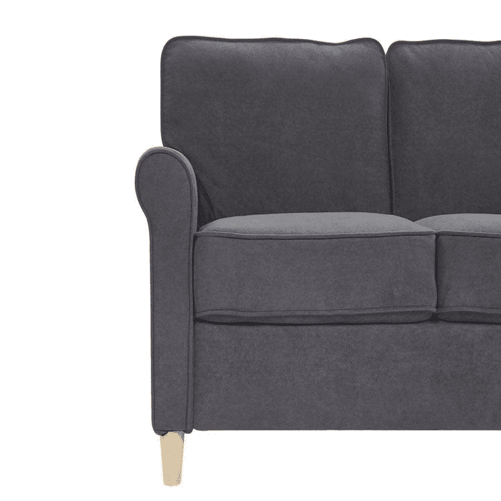 Classic Retro Sofa Set in Grey - Oak Inside