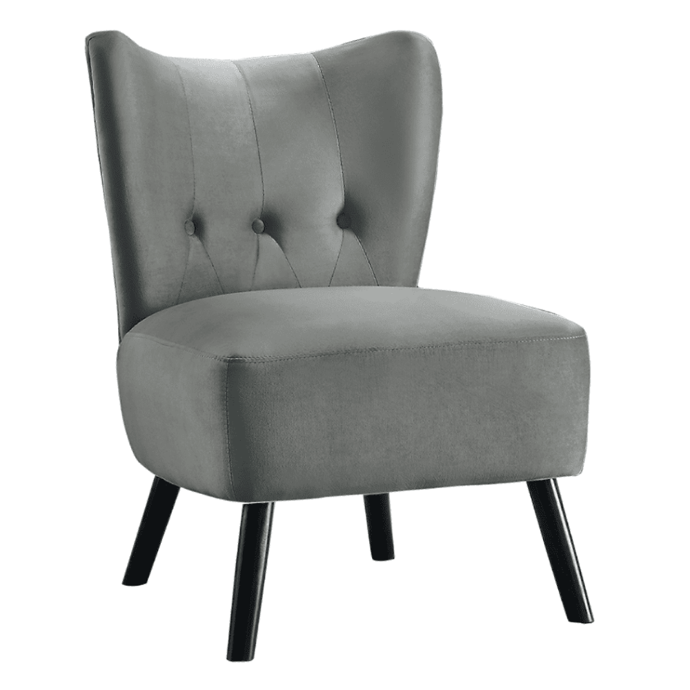 Lappy Suede Accent Chair - Oak Inside