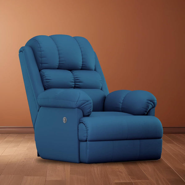 Hyper Luxe Motorised Standard Recliner In Blue