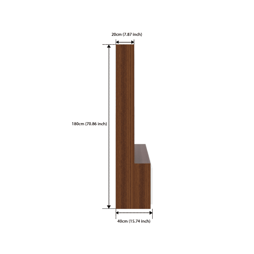 Edon TV Unit- Walnut Frosty White - Oak Inside