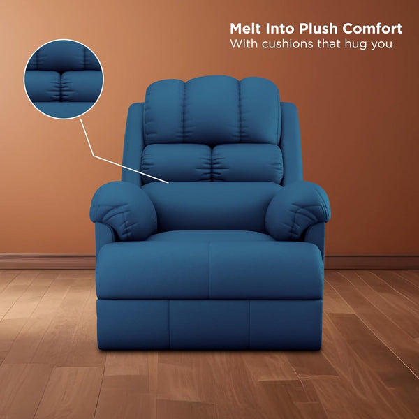 Hyper Luxe Motorised Standard Recliner In Blue