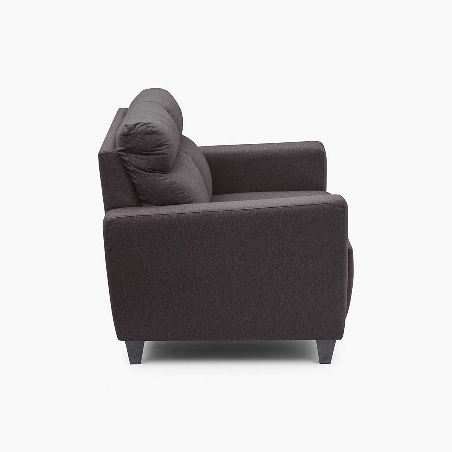 Zolo Suede Sofa Set in Grey Color - Oak Inside
