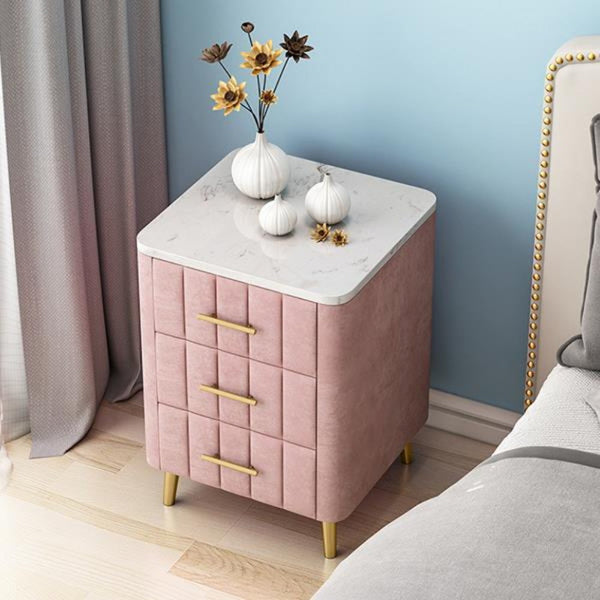 Masco Upholstered 3 Drawer Bedside
