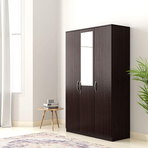 Rolx Medusa Engineered Wood Wardrobe Wenge Finish - Oak Inside