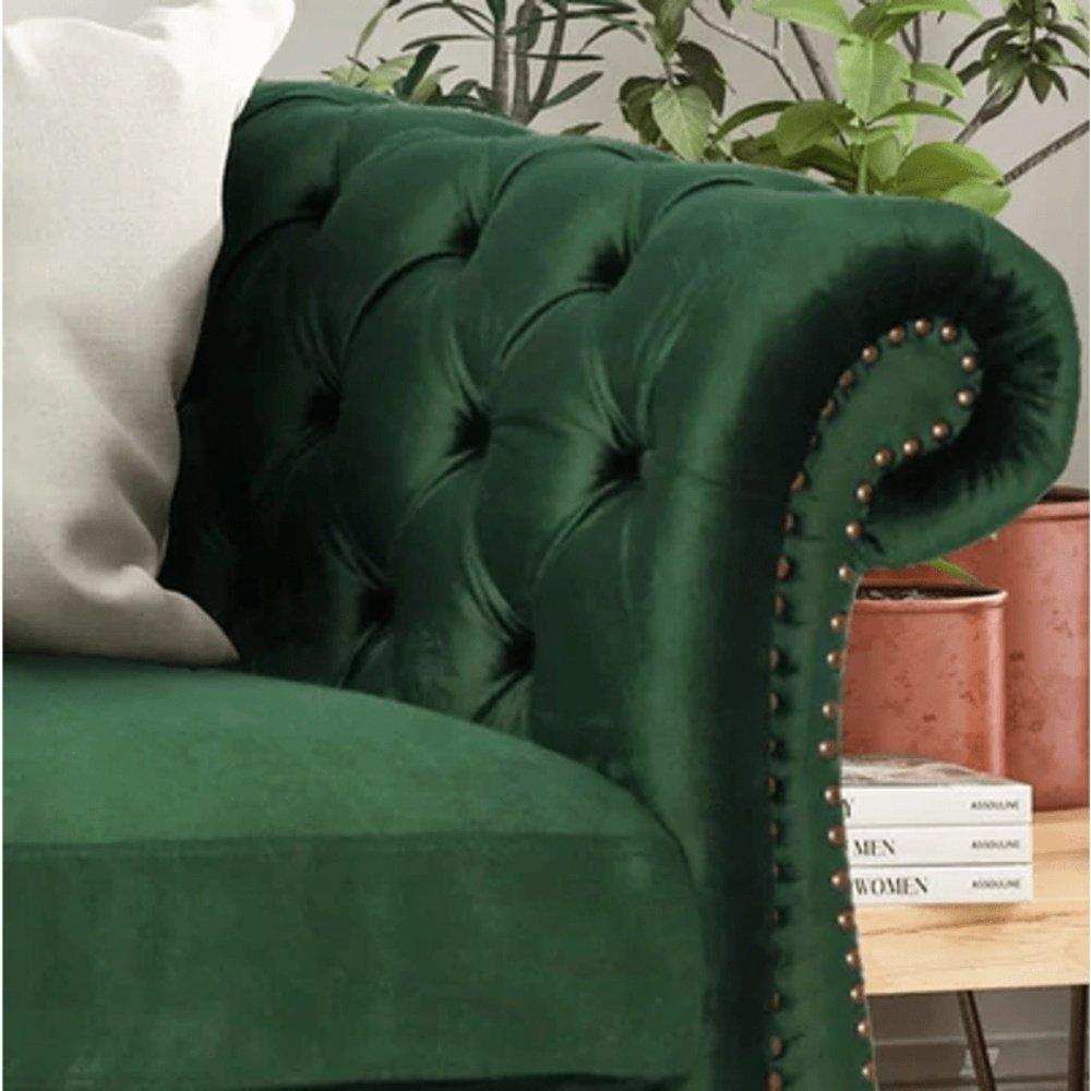 Romeo Chesterfield Sofa Set - Oak Inside