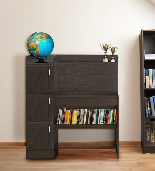 Vintage Study Table in Wenge Color - Oak Inside