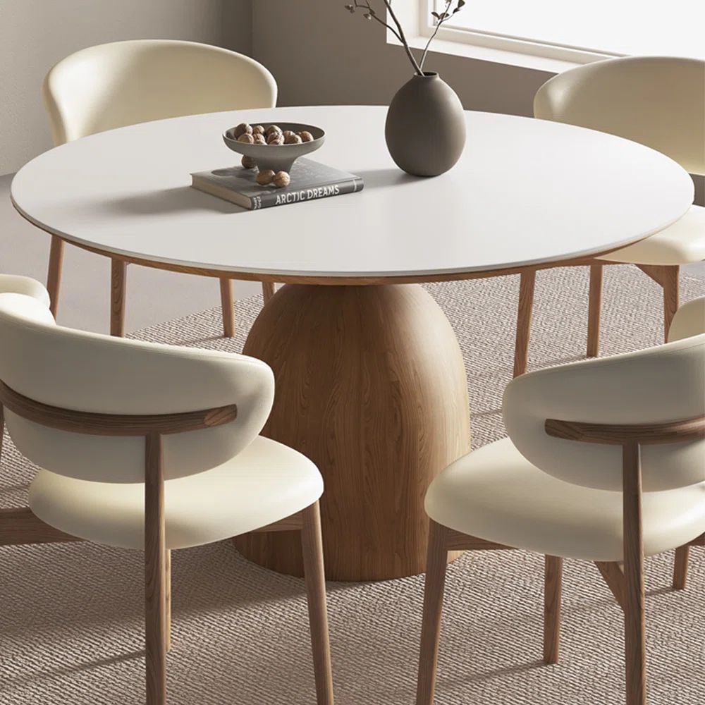 European Round Premium Dinning Table Set In Oak Wood