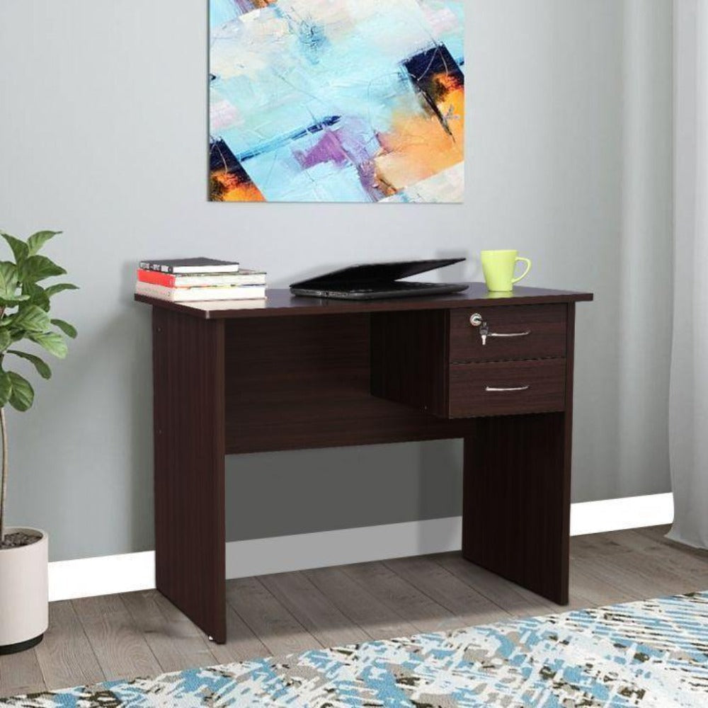 Saucy Study Table in Wenge Color - Oak Inside