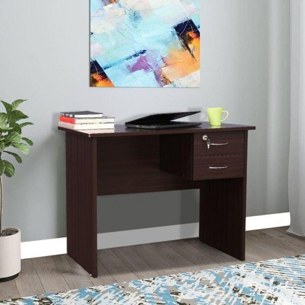 Saucy Study Table in Wenge Color - Oak Inside