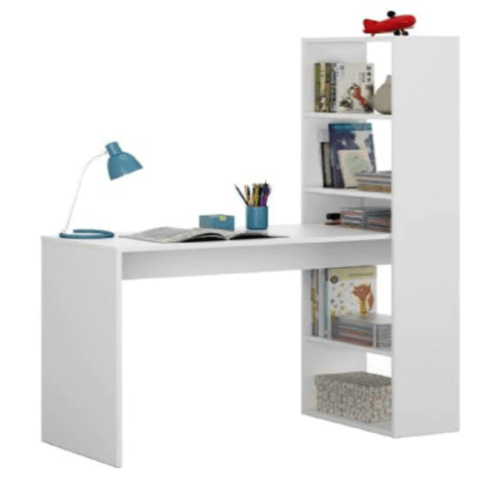 Dollar Study Table in White Colour - Oak Inside