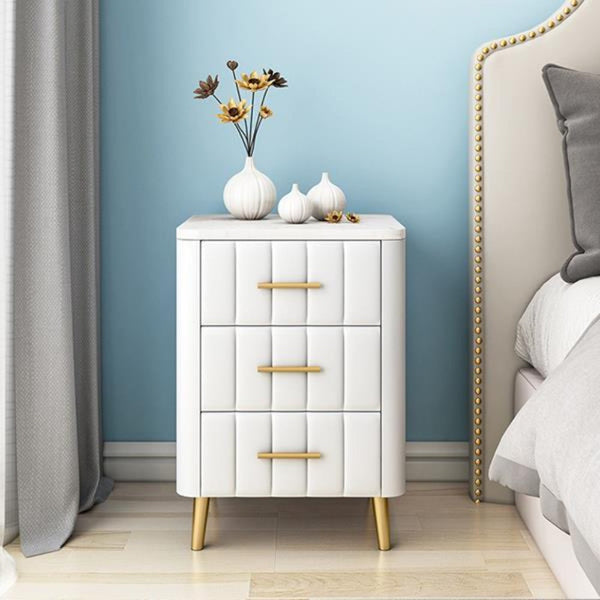 Masco Upholstered 3 Drawer Bedside