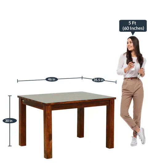Umrao 4 Seater Dining Table in Honey Oak Color - Oak Inside