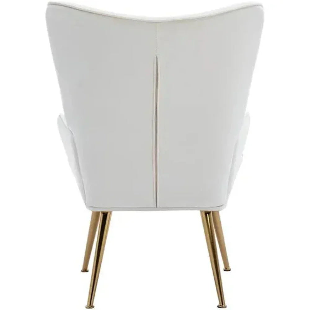 Kitty Button-Tufted Wingback Chair - Oak Inside