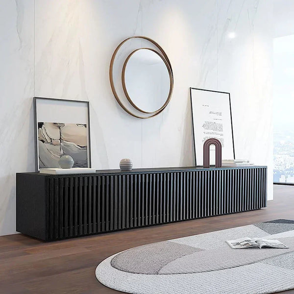 Golf Luxury TV Unit in Black - Oak Inside