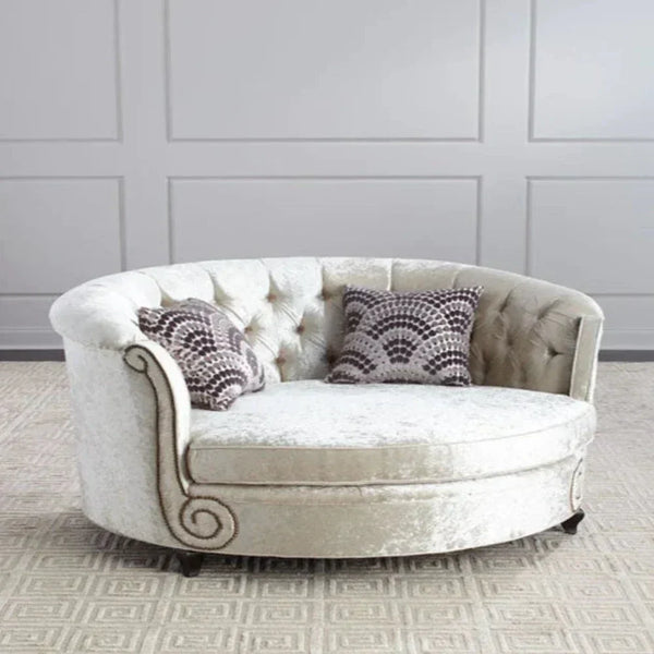 Cosmo Chair Embossing Fleece Upholstered Accent Sofa Chair - Oak Inside