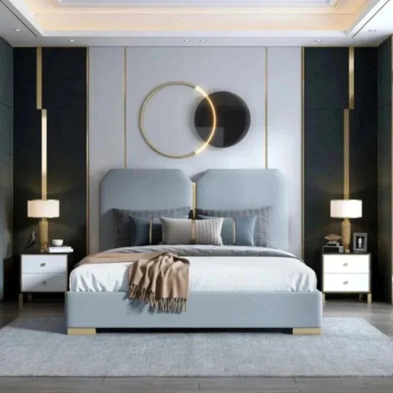 Logic Luxury Upholstered Bed In Suede