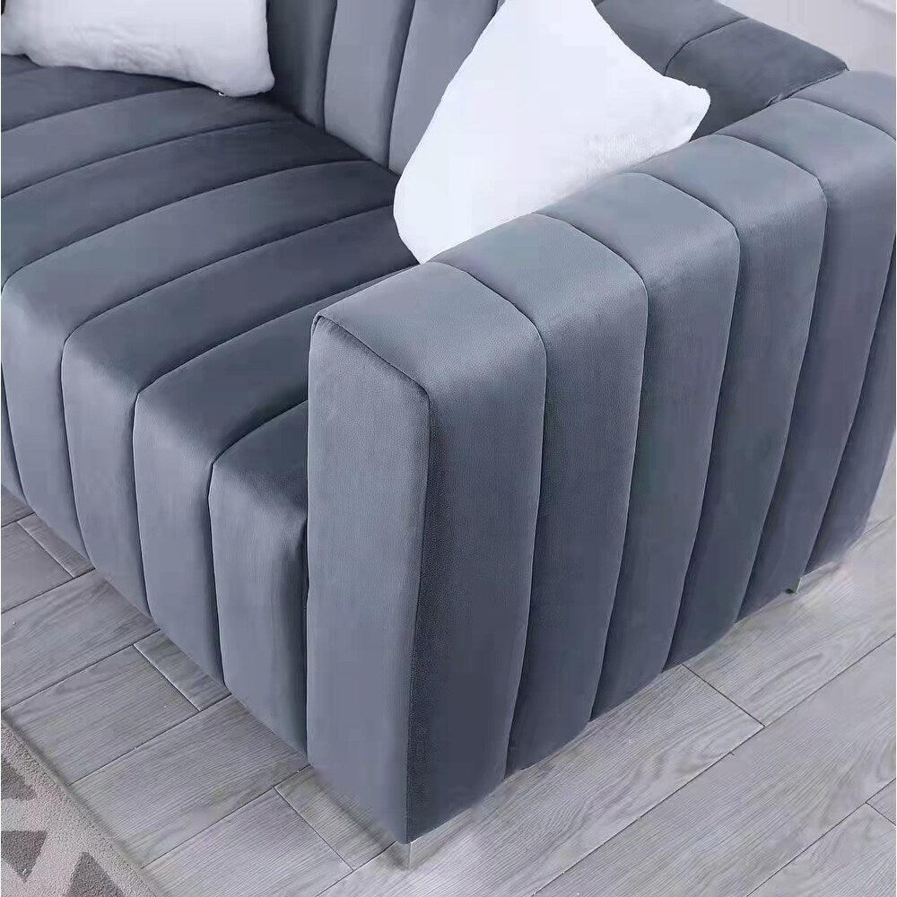 Proline Sofa Set with SS Legs - Oak Inside