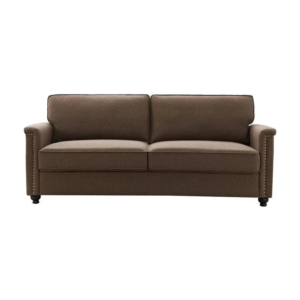 Tox Straight Line Sofa Set in Brown - Oak Inside
