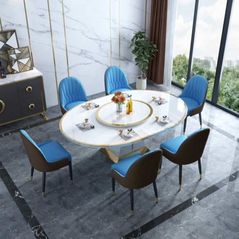 Practo Luxury 6 Seater Dining Table - Oak Inside
