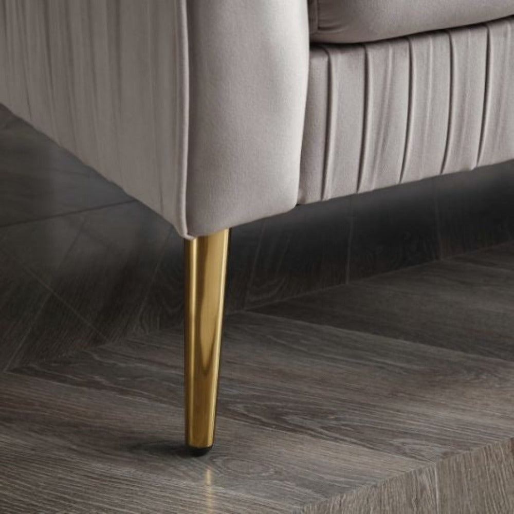 Tesla Straight Line Sofa Set in Grey - Oak Inside