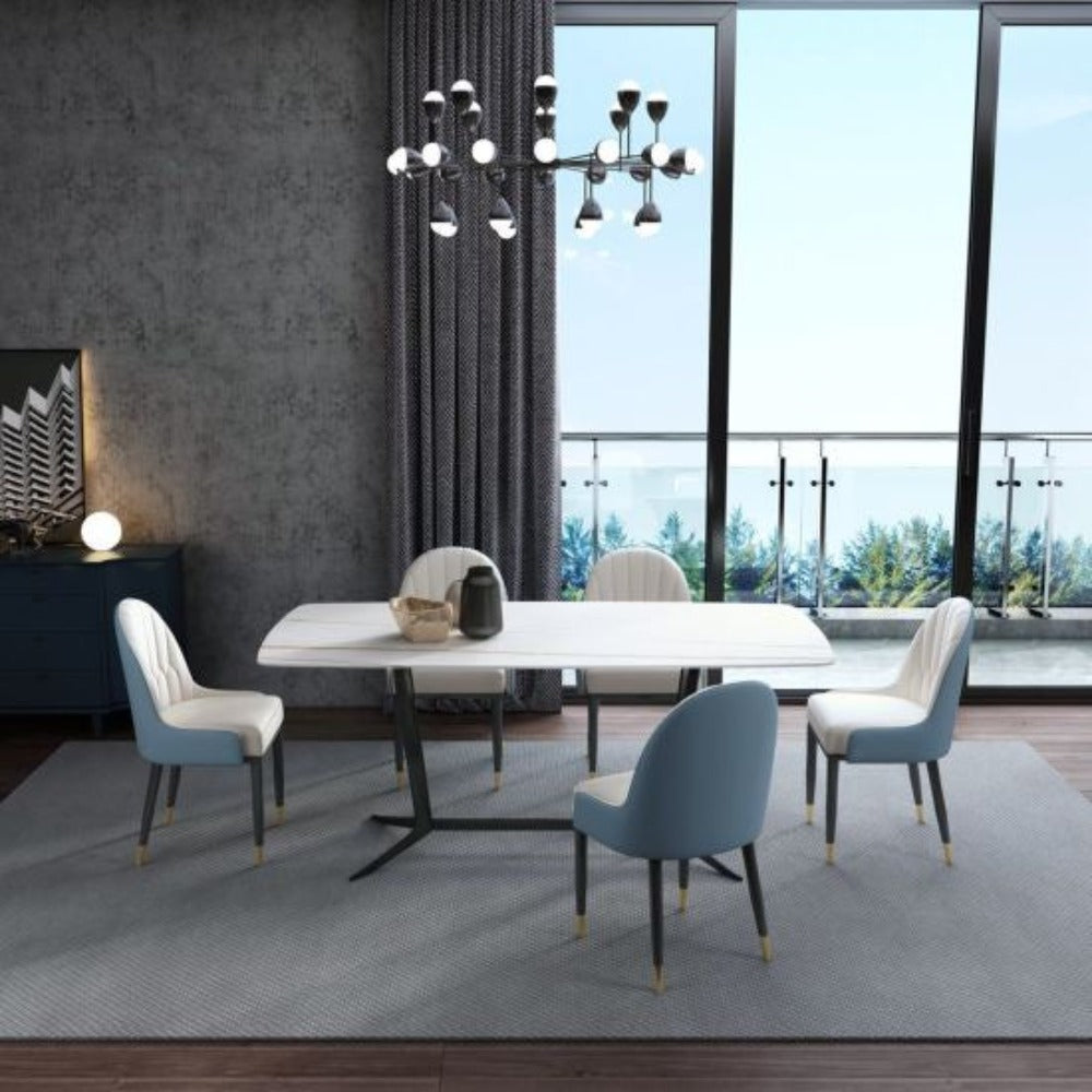 Lexus Luxury 6 Seater Dining Table in Blue - Oak Inside