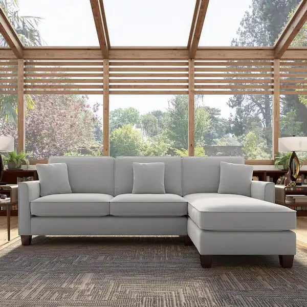 Celio Modern Suede Sectional Sofa