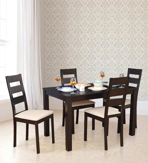 Tony 4 Seater Dining Table in Wenge Color - Oak Inside