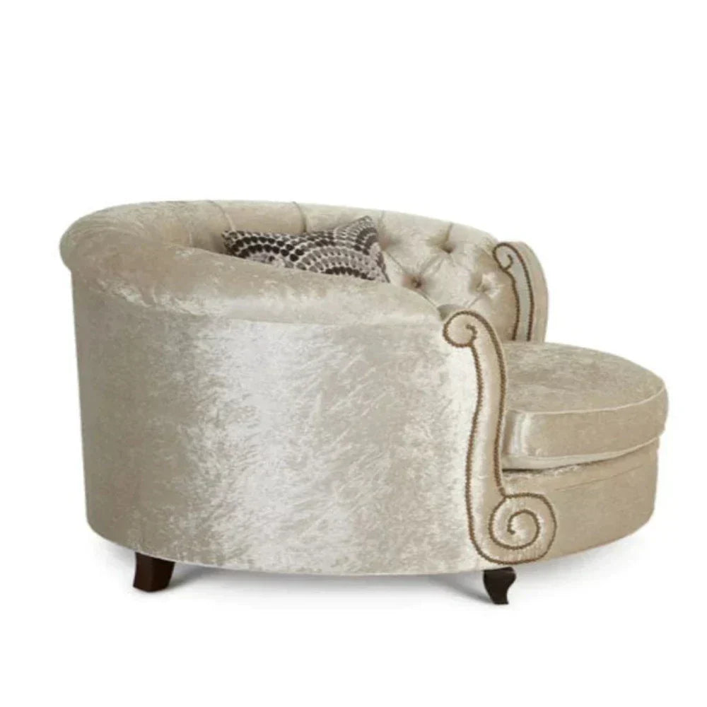 Cosmo Chair Embossing Fleece Upholstered Accent Sofa Chair - Oak Inside