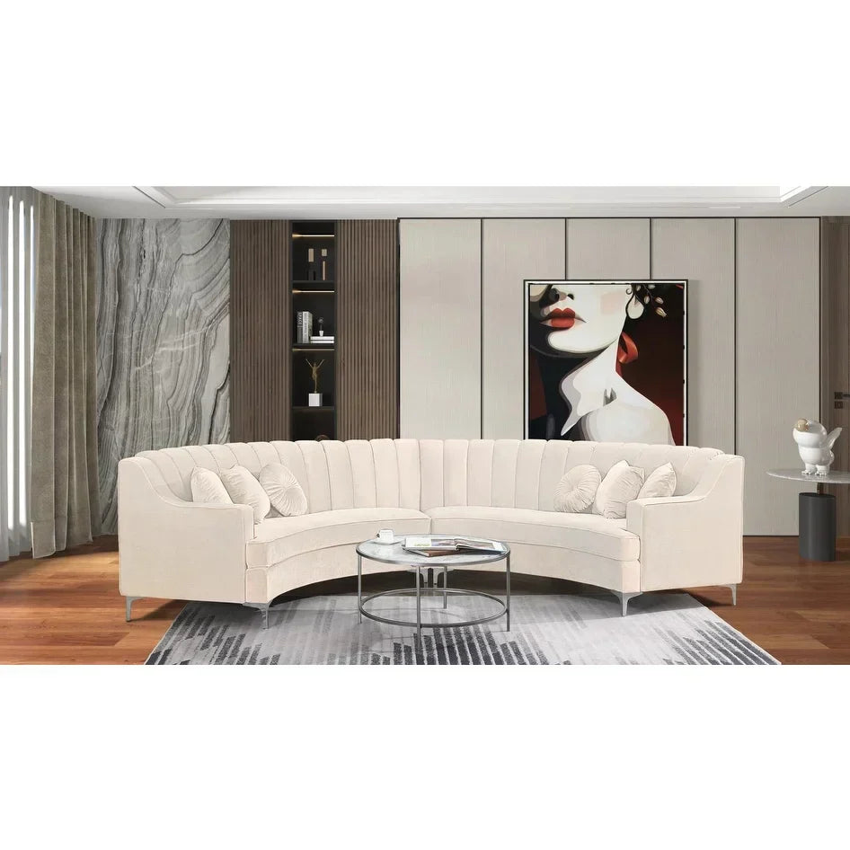 Mexican Round Modern Suede Sectional Sofa