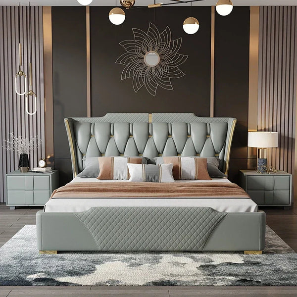 Mastro Premium Upholstered Bed In Leatherette