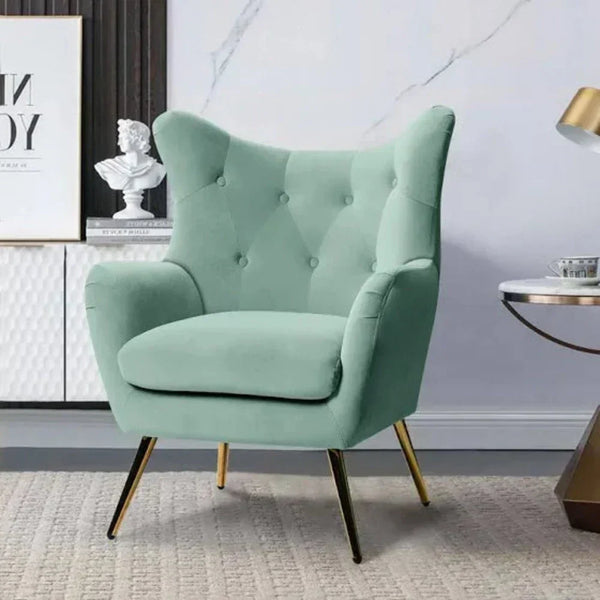 Becky Suede Accent Chair - Oak Inside